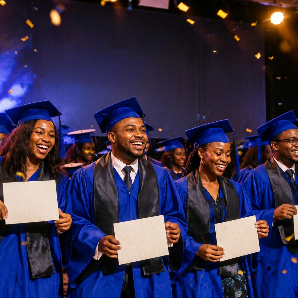 Graduate on a stage